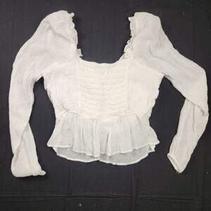 Celebrity Pink Peasant Top Fairy Boho Med White Off The Shoulder Blouse Ladies